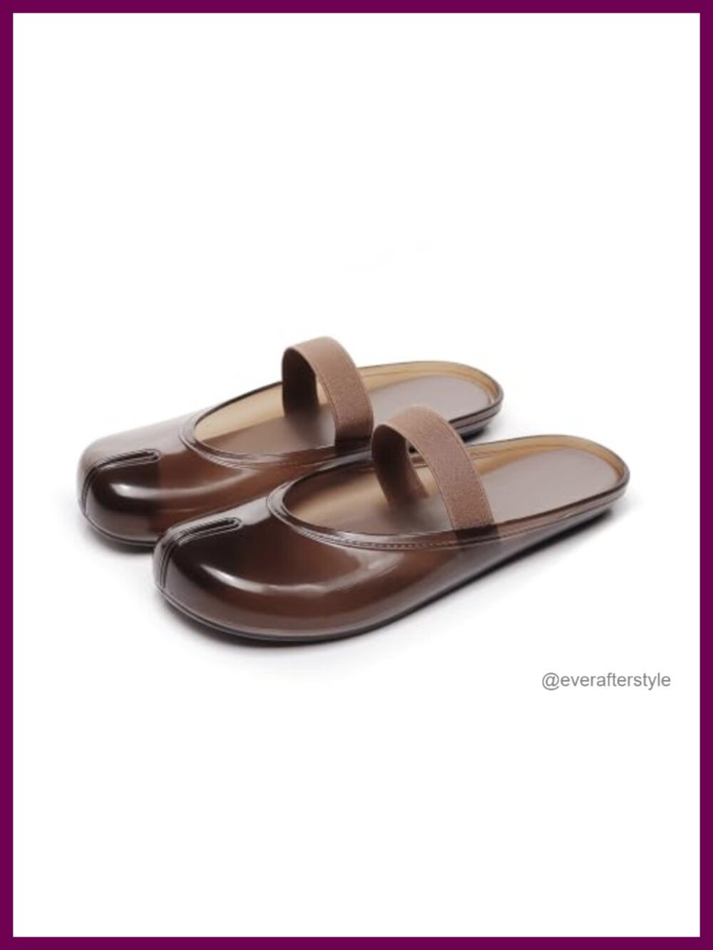 Split Toe Jelly Mules Slip On Tabi Sandals Lightweight Water Resistant